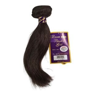 100% Human Hair Weave Bundle 10"‎ Color #4 Black 'n Gold 3 PACKS ECW #4